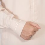 Embroidery Classic Collar Thobe - Light orange