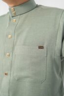 Olive Green  Classic Band Collar Thobe