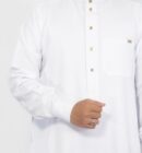 White Classic Band Collar Thobe
