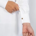 Embroidery Classic Collar Thobe - White