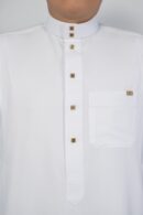 White Classic Band Collar Thobe