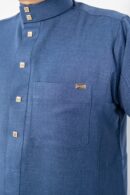 Blue Classic Band Collar Thobe