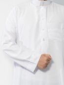 White Classic Band Collar Thobe