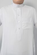 White Classic Band Collar Thobe