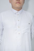 White Classic Band Collar Thobe
