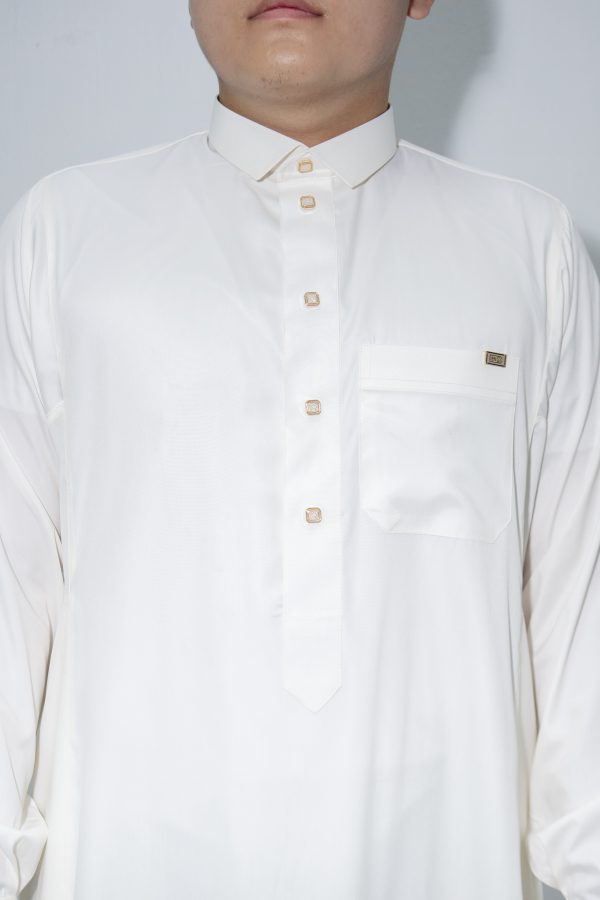 Off-White Classic Band Collar Thobe - Image 3