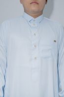 Light Blue Classic Band Collar Thobe