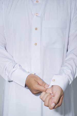 White Band Collar Thobe