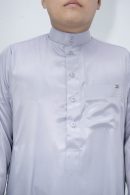 Light Grey Classic Band Collar Thobe