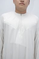 Cream Classic Band Collar Thobe