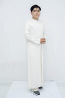 Cream Classic Band Collar Thobe