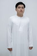 White Classic Band Collar Thobe