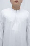 White Classic Band Collar Thobe
