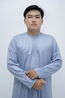 Light Blue Classic Band Collar Thobe