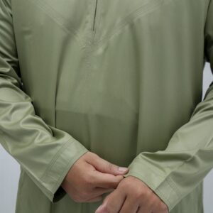 Light Green Shiny Classic Band Collar Thobe