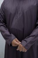 Dark Purple Classic Band Collar Thobe