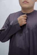 Dark Purple Classic Band Collar Thobe
