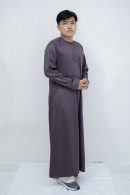 Dark Purple Classic Band Collar Thobe