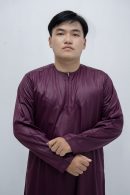 Maroon Classic Band Collar Thobe