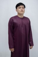 Maroon Classic Band Collar Thobe