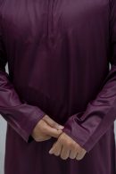 Maroon Classic Band Collar Thobe
