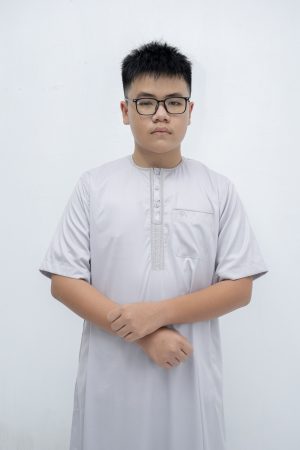 Light Gray Classic Band Collar Thobe