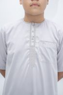 Light Gray Classic Band Collar Thobe