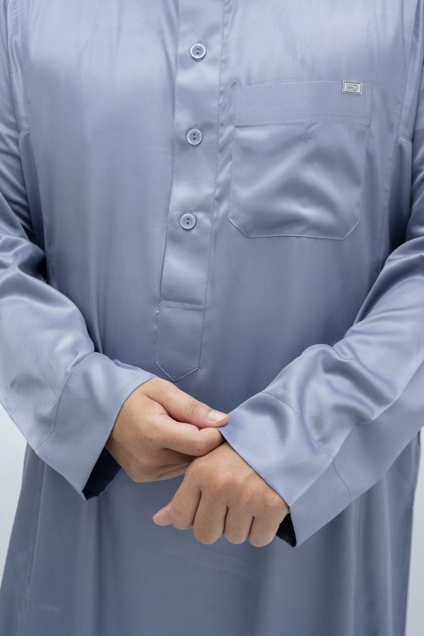 Slate blue Classic Band Collar Thobe