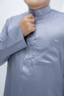Slate blue Classic Band Collar Thobe