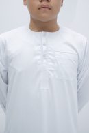 White Classic Band Collar Thobe