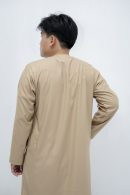 Beige Classic Band Collar Thobe