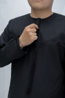 Black  Classic Band Collar Thobe