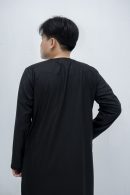 Black  Classic Band Collar Thobe