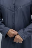 Steel Blue Classic Band Collar Thobe