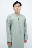 Muted Green Classic Band Collar Thobe