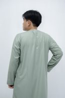 Muted Green Classic Band Collar Thobe