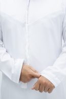 White Classic Band Collar Thobe