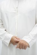 Cream Classic Band Collar Thobe