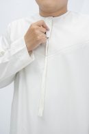 Cream Classic Band Collar Thobe