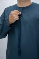 Dark Teal Classic Band Collar Thobe