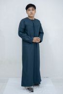 Dark Teal Classic Band Collar Thobe