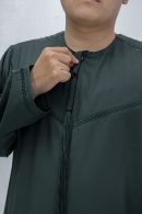 Dark Green Classic Band Collar Thobe