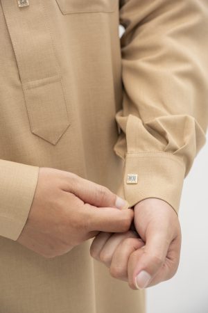 Brown Winter China Collar Metal Butt Cuff