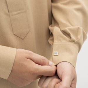 Brown Winter China Collar Metal Butt Cuff