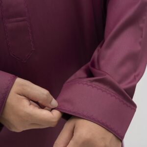 Maron Classic China Collar Embroidery Thobe